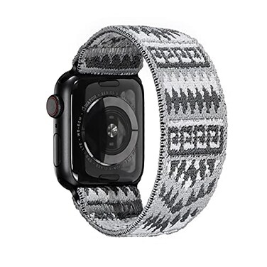 Tefeca Unity Series Elastic CompatibleReplacement Band for Apple WatchApple Watch UltraSilver Aztec S fits 6065 inch wrist 49454442mm
