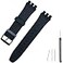 Lijinlan Replacement Silicone Band for Swatch 17mm 19mm 20mm Waterproof Wristband Watch Strap for Swatch 20mm Black