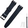Lijinlan Replacement Silicone Band for Swatch 17mm 19mm 20mm Waterproof Wristband Watch Strap for Swatch 20mm Black