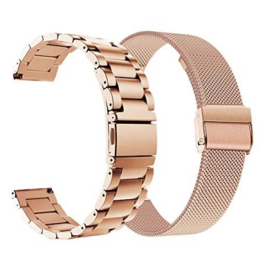ViCRiOR Compatible for Garmin VenuVenu SQVenu 2 Plus Bands Solid Stainless Steel Watchband Mesh Strap Bracelet Replacement Band Strap for Garmin Vivoactive 3 Rose Gold