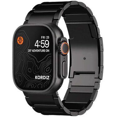 KORDIZ Titanium Watch Band T01 Max Fits Apple Watch ULTRA 3 ULTRA 2 Black 49mm Adjustable Titanium Apple Watch Band with Secure Clasp Premium Color Matching Band with Comfortable grip Replacement Wris