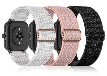 Bolesi Stretchy Nylon Watch Bands Compatible with Amazfit Active 2SquareActive 3 PremiumActive3 Pack 20MM Soft Replacement Sport Strap for Amazfit GTR miniBip U ProBip 3 ProGTS 4 Women