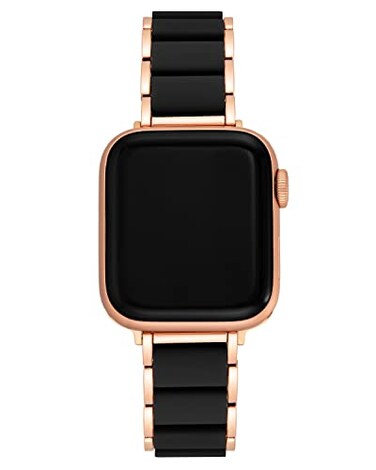 Anne Klein Rubberized Fashion Bracelet for Apple Watch Secure Adjustable Apple Watch Replacement Band Fits Most Wrists