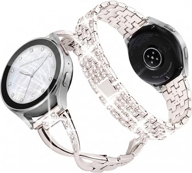 SUPOIX Compatible for Samsung Galaxy Watch 7Galaxy FE 20246 45 40mm 44mm 3 41mm 42mmActive 2 Band 2P 20mm Women Bling Strap Starlight