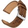 Deeplus Retro Embossed Leather Watch Bands Compatible with Samsung Galaxy Watch 654 4440454642mm Genius Leather Watch Band for Women Men Retro Brown
