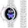 Dsytom 20mm Bling Metal Replacement Galaxy Watch FE 2024Watch 54 Band 40mm44mm with Rhinestone Protective Case for Women 40mm Silver