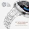 Dsytom Bling Watch Band Compatible with Fitbit Versa 4 BandsFitbit Sense 2 Bands with Rhinestone Protective Case Cover for WomenSilver
