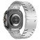 BOVIPO Compatible with Samsung Galaxy Watch 7 Ultra Band 47mm Solid Men Stainless Steel Metal Replacement Robust Titanium Link Wristband Silver