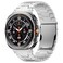 BOVIPO Compatible with Samsung Galaxy Watch 7 Ultra Band 47mm Solid Men Stainless Steel Metal Replacement Robust Titanium Link Wristband Silver