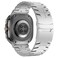 BOVIPO Compatible with Samsung Galaxy Watch 7 Ultra Band 47mm Solid Men Stainless Steel Metal Replacement Robust Titanium Link Wristband Silver