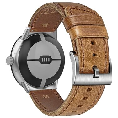 FIILIIX Soft Horween Leather Watch Band Compatible with Google Pixel Pixel2 Pixel 3 41mmPixel 3 45mmPixel 4 41mmPixel 4 45mm WatchReplacement Strap for Pixel Smart Watch Bands