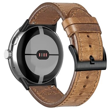 FIILIIX Soft Horween Leather Watch Band Compatible with Google Pixel Pixel2 Pixel 3 41mmPixel 3 45mmPixel 4 41mmPixel 4 45mm WatchReplacement Strap for Pixel Smart Watch Bands