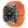 WONJOY Compatible with 2024 Samsung Galaxy Watch 7 Ultra 47mm Band with Case TPU Rugged Sport Replacement Strap Clear Protective Cover Bumper Accessories for Men Orange