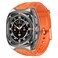 WONJOY Compatible with 2024 Samsung Galaxy Watch 7 Ultra 47mm Band with Case TPU Rugged Sport Replacement Strap Clear Protective Cover Bumper Accessories for Men Orange