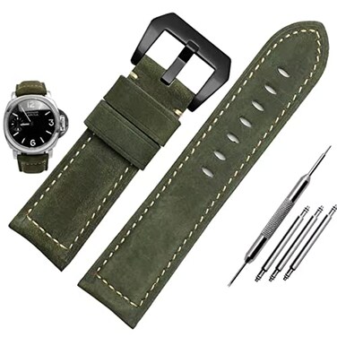Niziruoup 26mm Watch Band Top Grain Leather Strap Compatible with Panerai Watch Band Vintage Genuine Leather Replacement Watch Band for Men