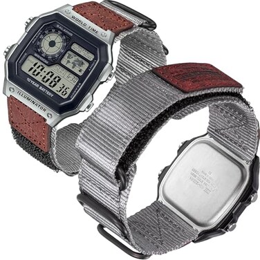 hemsut h HEMSUT 18mm Nylon Strap for Casio Quick Release Military Style Shock Resistant Watch Band for AE1200 DWH5600 AE1000W F91W A168W and More