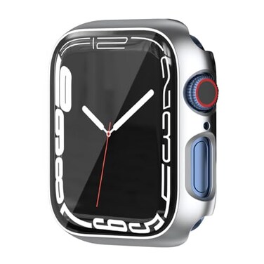 HANKN Hard 40mm Plated Case for Apple Watch Series 6 5 4 SE 40mm Tempered Glass Screen Protector Case Full Coverage Ultrathin Shockproof Bumper Iwatch Cover 40 mm Silver