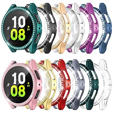 RICHONE 12Pack Compatible with Samsung Galaxy Watch 5 Watch 4 FE 40mm Screen Protector Rhinestone Cases Bling Diamonds AllAround Protective Soft Covers Accessories Galaxy Watch FE 45 40mm