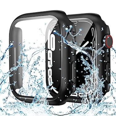 Goton Waterproof Screen Protector Case Compatible for Apple Watch Series 3 2 1 38mm Hard Bumper with Tempered Glass for iWatch Cover 38 mm