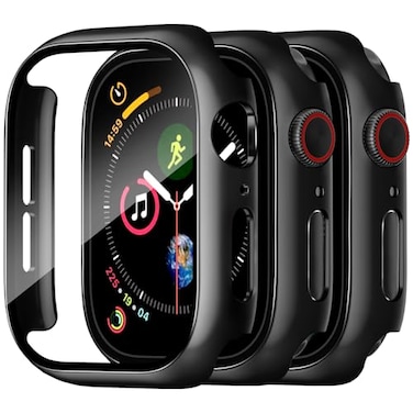 Charlam 3 Pack Case Compatible with Apple Watch 44mm SE SE2 SE3 Series 654 Builtin Screen Protector AllAround UltraThin Bumper Full Cover Hard PC Protective Case for iWatch 44MM Black