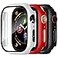 Charlam Compatible with Apple Watch Screen Protector Case 45mm Series 9 8 7 iWatch Cover 3 Pack Hard PC Edge Bumper Cases Full Coverage Touch Sensitive Protective Screen Covers RedWhiteBlack 45mm
