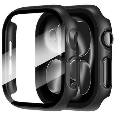 Diruite 2Pack Apple Watch Series 1110 42mm Case with Tempered Glass Screen Protector Black