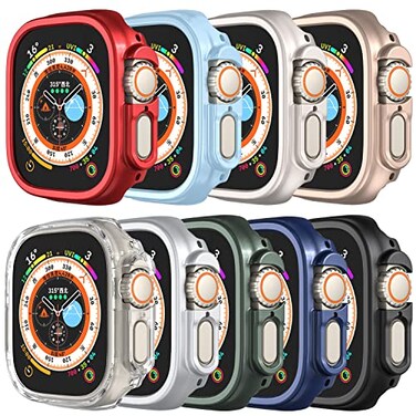 Yrzper Compatible with Apple Watch Ultra 321 49mm Hard PC Case Cover Impact Resistant Shockproof AllAround Edge Protective Bumper Cover 9Pack
