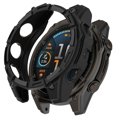 Disscool Case Cover Compatible with Garmin Fenix 8 51mm Smartwatch Soft Anti Drop TPU Replacement Protective Cases Shell Smart Watch AccessoriesBlack