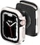MAGEASY AircraftGrade Aluminum Rugged Case for 45mm Apple Watch Series 9 8 7 2 in 1 Metal Hard Shell with Shockproof Inner Bumper for Maxed Protection Odyssey Starlight White