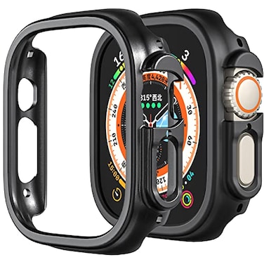 Yrzper Compatible with Apple Watch Ultra 321 49mm Hard PC Case Cover Impact Resistant Shockproof AllAround Edge Protective Bumper Cover Black