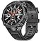 Deczone Silicone Band with Stainless Steel Case Cover Compatible with Samsung Galaxy Watch 6 44mm Bands Protective Case Cover for Men Grey