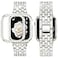 SUPOIX Compatible with Apple Watch Band 45mm Case Women Jewelry Bling Diamond Rhinestone Replacement Metal Strap Soft TPU Protector Case for iWatch Series 987Starlight