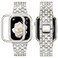 SUPOIX Compatible with Apple Watch Band 45mm Case Women Jewelry Bling Diamond Rhinestone Replacement Metal Strap Soft TPU Protector Case for iWatch Series 987Starlight