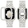 SUPOIX Compatible with Apple Watch Band 45mm Case Women Jewelry Bling Diamond Rhinestone Replacement Metal Strap Soft TPU Protector Case for iWatch Series 987Starlight