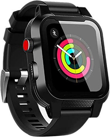 MIZUSUPI for Waterproof Apple Watch Case 44mm 45mm 42mm 41mm 40mm 38mmIP68 Waterproof Case with Band and Screen Protector for Apple Watch Series 8 7 6 5 4 3 2 SE SE2 Full Body Rugged Protective Case