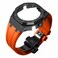 BMT GA2100 Case Band Mod Kit Stainless Steel Case Bezel Crown Silicone Strap Replacement Accessories Compatible with Mens Watches GShock GA2100GA2110GAB2100 Black Orange