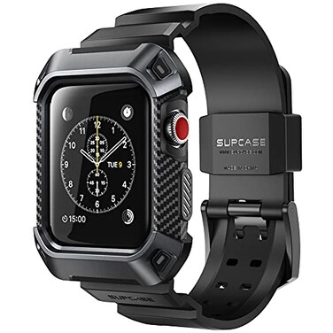 SUPCASE for Apple Watch 321 42mm Case with Band Unicorn Beetle Pro AntiScratch Bumper Protector Rugged Men Cover Sport Protective Case with Adjustable Strap Bands for iWatch 321 Black