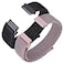 ANNEFIT Nylon Sport Loop Watch Bands 20mm 2 Packs Quick Release Adjustable Strap for Men Women Black and Sand Pink