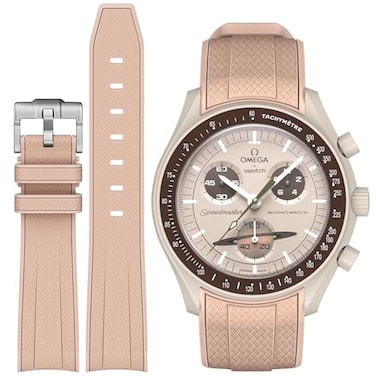 Stanchev Omega Swatch Speedmaster 20mm Watch Band No Gap Soft Silicone for Men and Women