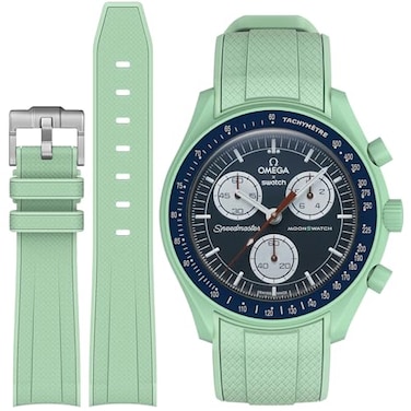 Stanchev Omega Swatch Speedmaster 20mm Watch Band No Gap Soft Silicone for Men and Women