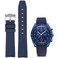 Danxancy Bands for Moonswatch WatchCurved End Rubber Watch Strap Compatible with Omega Swatch Moonswatch Speedmaster Planet Series Replacement Band for Men Women