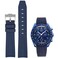 Danxancy Bands for Moonswatch WatchCurved End Rubber Watch Strap Compatible with Omega Swatch Moonswatch Speedmaster Planet Series Replacement Band for Men Women