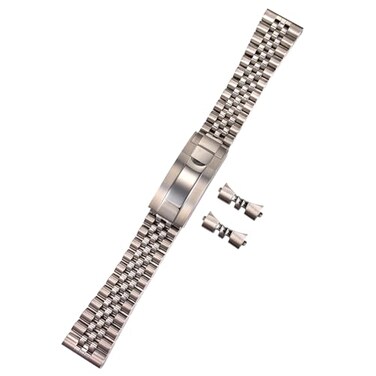 Semdu 18mm Stainless Steel Jubilee strap Watch Bracelet curved flat end fit for all kinds watches silver 18mm
