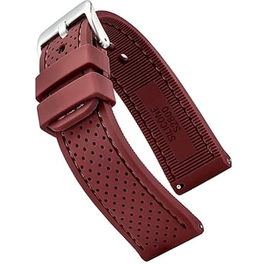 STUNNING SELECTION Premium quality sporty silicone waterproof watch band with quick release Soft rubber watch Strap Burgundy 22mm S2800