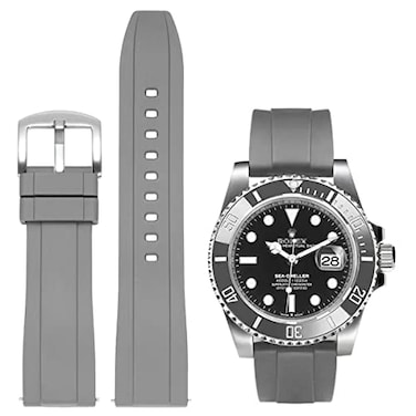 Niziruoup 20mm FKM Rubber Watch Band Quick Release Fluororubber Soft Durable Universal Sport Watch Replacement Band Strap for Men Women Rubber Grey