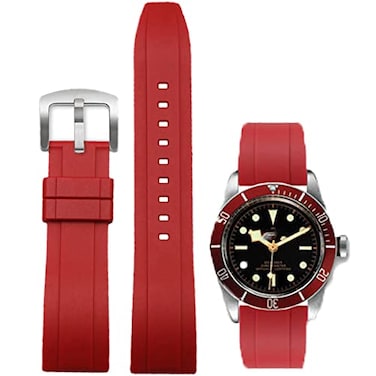 Niziruoup 20mm FKM Rubber Watch Band Quick Release Fluororubber Soft Durable Universal Sport Watch Replacement Band Strap for Men Women Rubber Red