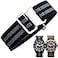 Danxancy French Troops Paratrooper WatchbandMilitary Elastic Nylon Watch Strap with HookandLoop for Men Women Silver Black Buckle 182022mm