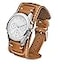 STUNNING SELECTION ALPINE Genuine Vintage Cuff Watch Band Full Grain Leather Strap 20mm Replacement for Women Men Tan Compatible with Regular Smart Watch Bands