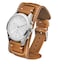 STUNNING SELECTION ALPINE Genuine Vintage Cuff Watch Band Full Grain Leather Strap 20mm Replacement for Women Men Tan Compatible with Regular Smart Watch Bands