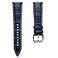 WatchGecko Carolina Gator Print Genuine Leather Watch Strap Dark Blue 20mm